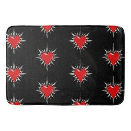 Rotes Chrome-Dornen-Herz-Sigil-Badmatte Badematte
