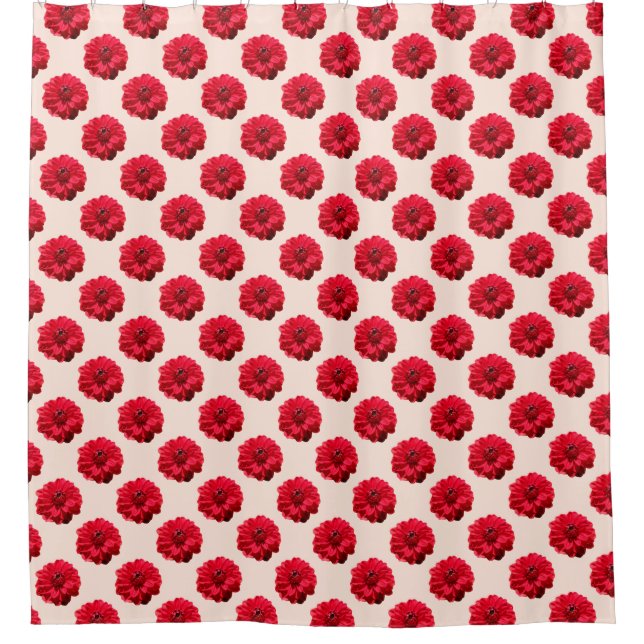 Rotes Dahlie-mit BlumenFoto Duschvorhang (Vorderseite)