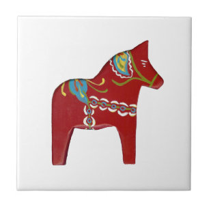 Rotes Dala-Pferd Fliese