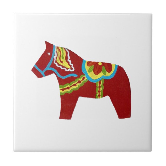 Rotes Dala-Pferd-Fliese Fliese (Vorderseite)