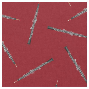 Rotes Dekor des Oboe Music Musician Room Stoff