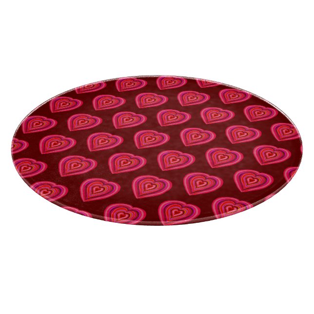 rotes dekoratives Herz Schneidebrett (Ecke)