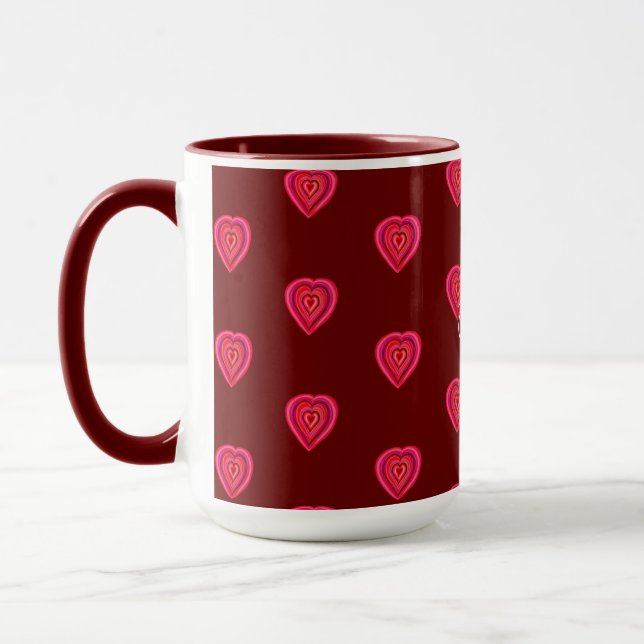 rotes dekoratives Herz Tasse (Links)