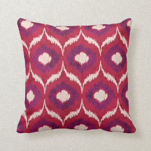 Rotes des Chic bunte und lila ikat Stammes- Muster Kissen