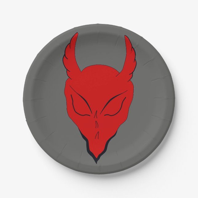 ROTES DEVIL PAPER-PARTY PAPPTELLER (Vorderseite)
