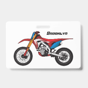 Rotes Dirtbike Motorrad Ausweis
