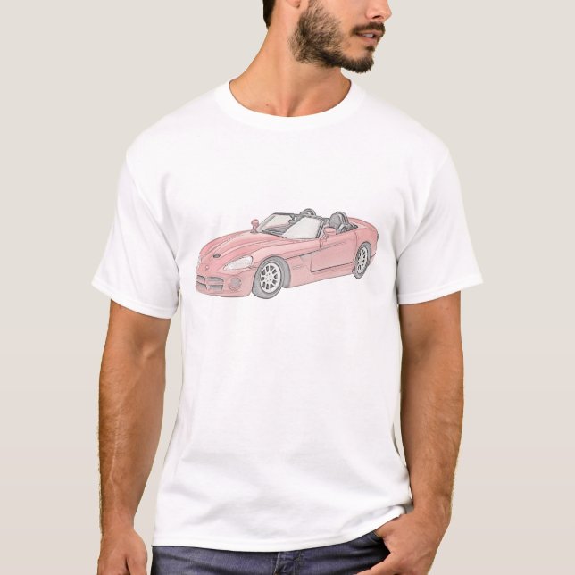 Rotes Dodge Viper Mopar Muskelwagen T-Shirt (Vorderseite)
