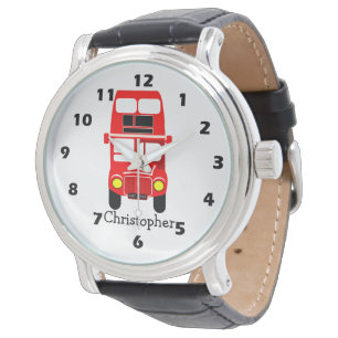 Rotes Doppeldecker-Design Armbanduhr