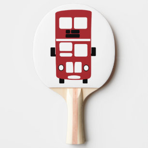 Rotes Doppeldeckerbus-Klingeln pong Paddel Tischtennis Schläger
