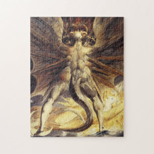 Rotes Drache-Puzzlespiel Williams Blake