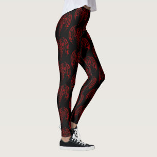 Rotes Drache-Yoga Leggings