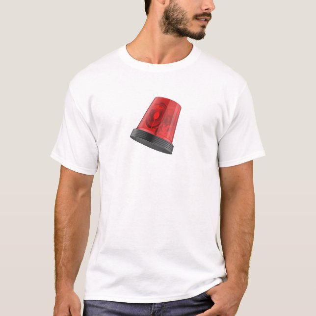 Rotes drehendes Notfallwarnlicht T-Shirt (Vorderseite)