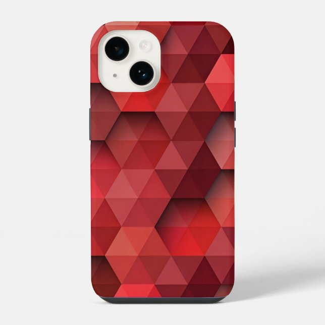 Rotes Dreieck-Geometrie-Muster iPhone 14 Hülle (Rückseite)