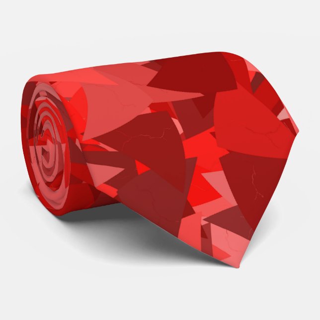 Rotes Dreieckmuster Krawatte (Gerollt)