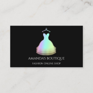 Rotes Dress Logo Fashion Boutique Holographic Shop Visitenkarte