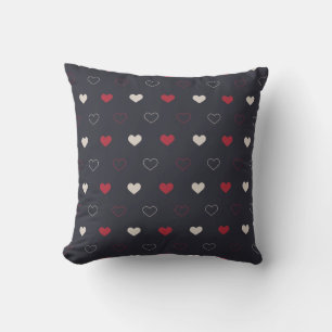 Rotes & dunkles Herz Nahtloses Muster Cute Minimal Kissen