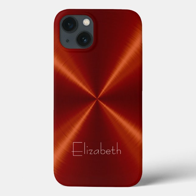 Rotes Edelstahlmetall Case-Mate iPhone Hülle (Rückseite)