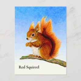 Rotes Eichhörnchen Aquarellmalerei Postkarte