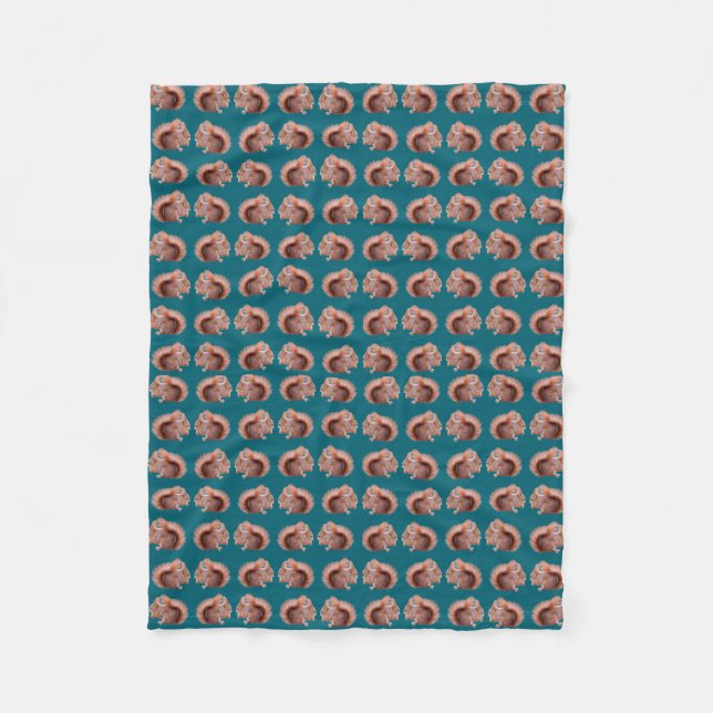 Rotes Eichhörnchen Fleece-Decke Fleecedecke (Vorderseite)