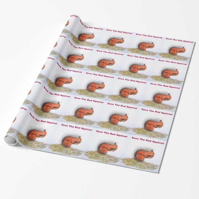 Rotes Eichhörnchen Geschenkpapier (Ungerollt)
