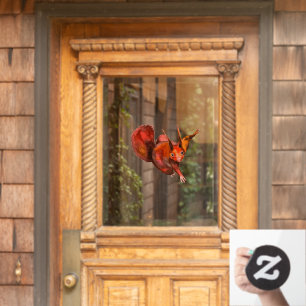 Rotes Eichhörnchen-Hausdekoration Fensteraufkleber