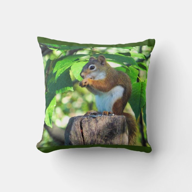 Rotes Eichhörnchen Kissen (Vorderseite)