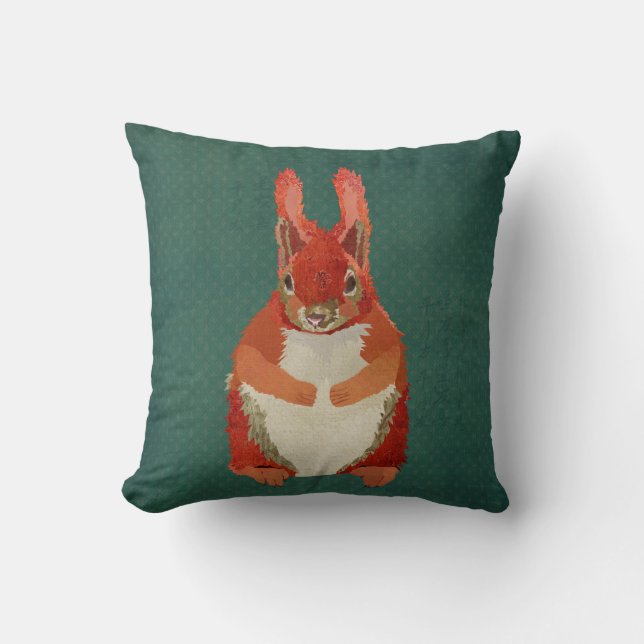 Rotes Eichhörnchen-Kissen Kissen (Vorderseite)