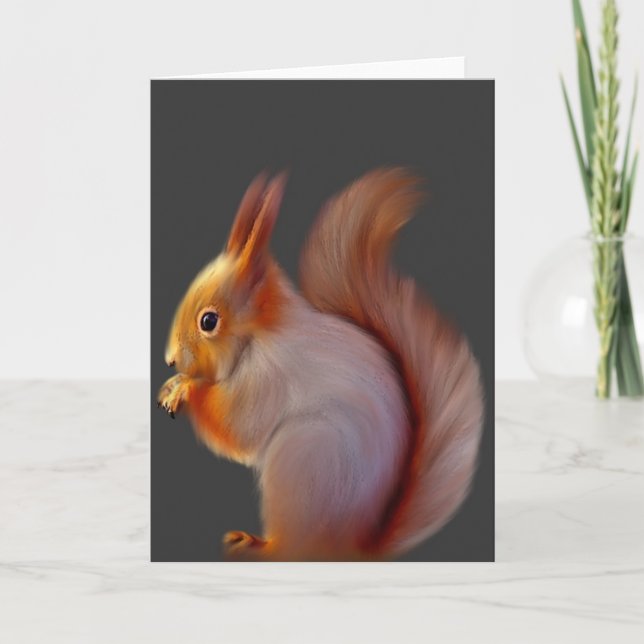 Rotes Eichhörnchen (Leere) Grußkarte Karte (Vorderseite)