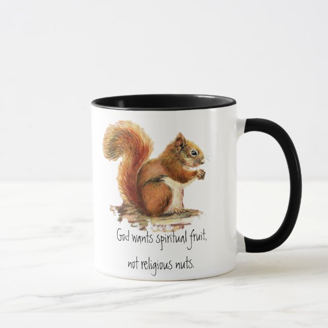 Rotes Eichhörnchen, lustiges Zitat Tasse (Rechts)