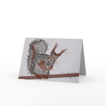 Rotes Eichhörnchen sagt Hallo! Karte