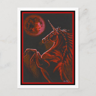 Rotes Einhorn Postkarte