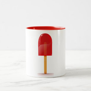 Rotes Eis am Stiel Zweifarbige Tasse