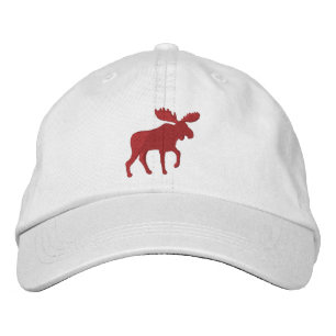 Rotes Elch-Silhouette-Tier-Wildnis-Tier Bestickte Kappe