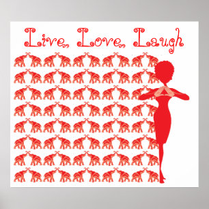 Rotes Elefant-Plakat Poster