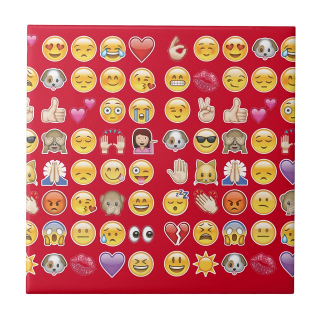 rotes Emoji Fliese (Vorderseite)