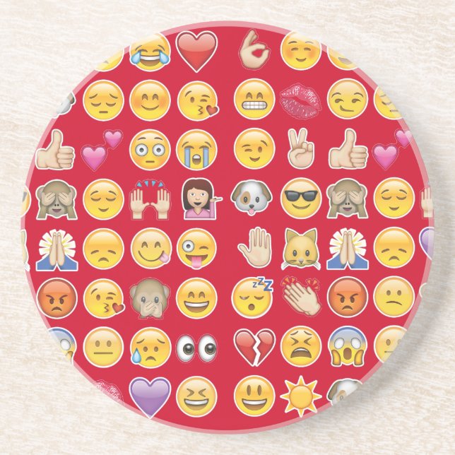 rotes Emoji Getränkeuntersetzer (Vorne)