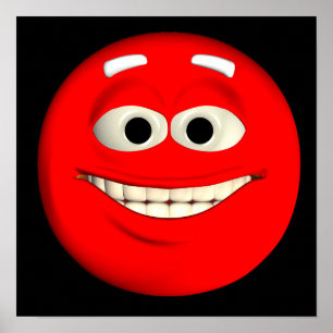 Rotes Emoticon Poster