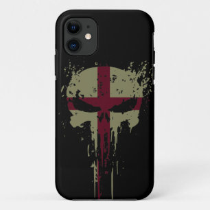 Rotes England Grunge-Schädel Case-Mate iPhone Hülle
