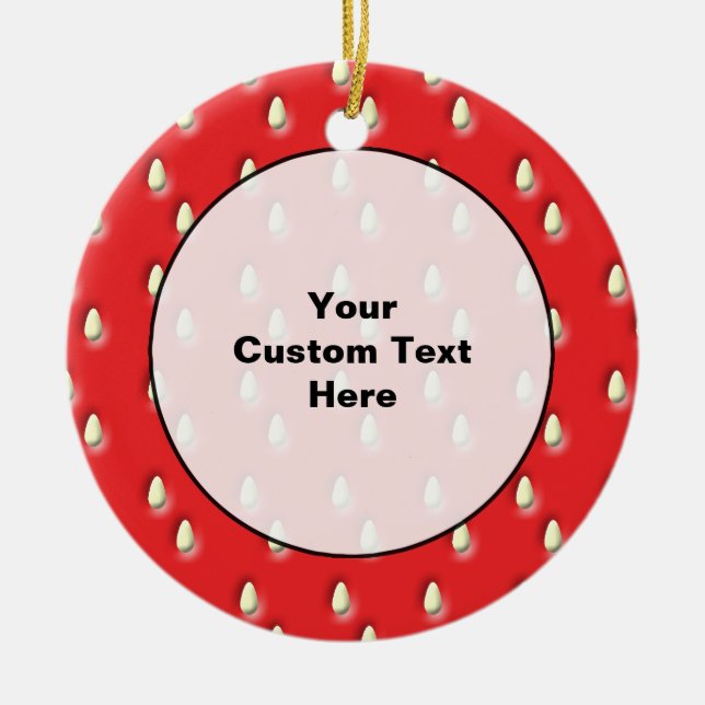 Rotes Erdbeermuster Keramikornament (Vorne)