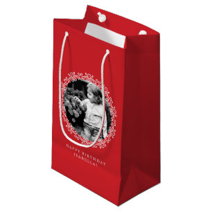Rotes Extravagantes Wirbel Foto Kleine Geschenktüte