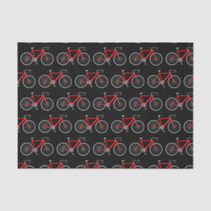 Rotes Fahrrad auf schwarzem Gewebe Seidenpapier