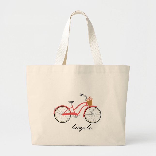 Rotes Fahrrad Jumbo Stoffbeutel (Vorne)