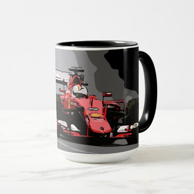 ROTES FAHRZEUG - NIEMALS AUFZUHEBEN TASSE (VorderseiteRechts)
