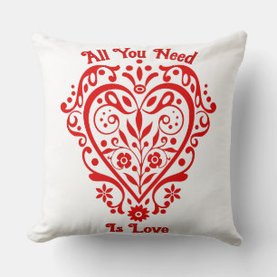 Rotes Fancy-Herz personalisiertes Design 20 Zoll Kissen