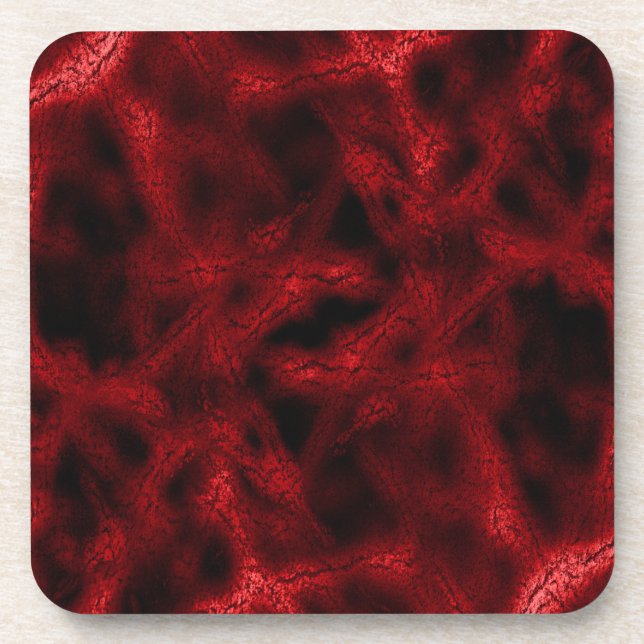 Rotes Fantasy-Muster Untersetzer (Vorderseite)