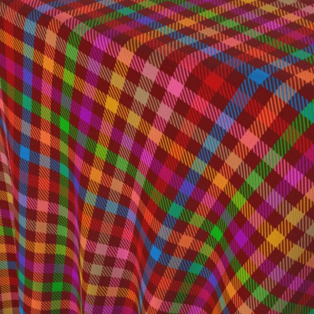 Rotes farbenfrohes Gingham-Karo-Muster  Stoff (Von Creator hochgeladen)