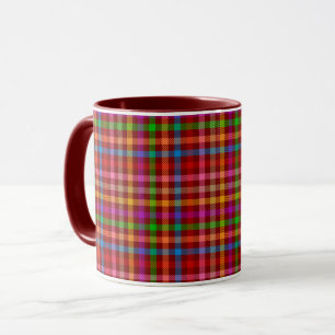 Rotes farbenfrohes Gingham-Karo-Muster Tasse