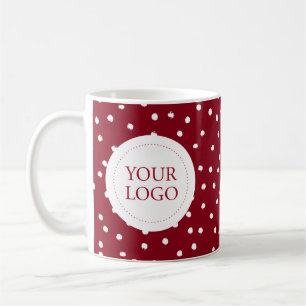 Rotes Feiertags-Konfetti Minimales Geschäftslogo A Kaffeetasse