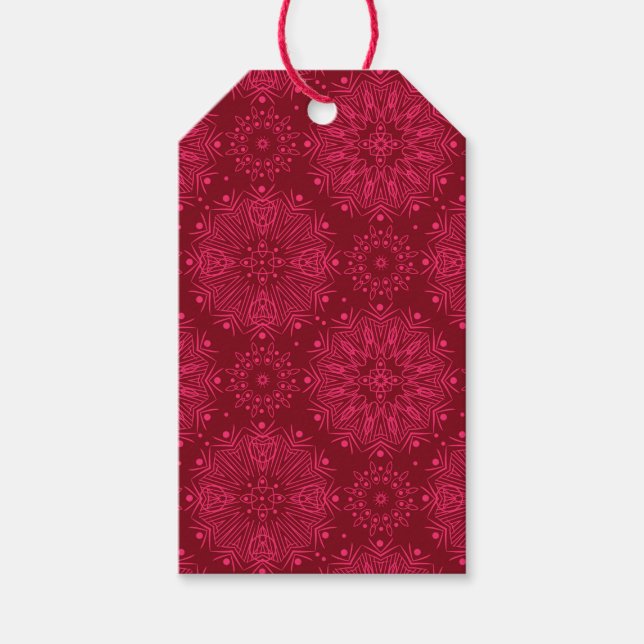 Rotes festes Muster Geschenkanhänger (Vorderseite)