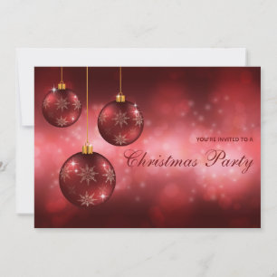 Rotes festliches Weihnachtsbaumschmuck Weihnachtsf Einladung